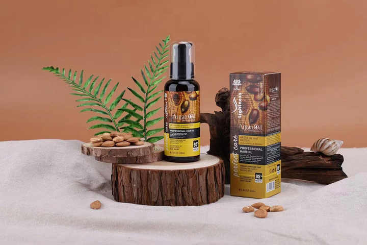 OEM Custom Luxury Sulphate Free Vegan Natural Organic Lightness Argan Oil Hair Care Shampoo and Conditioner Set